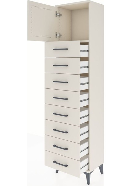 Arges Dolap Tek Raflı 8 Çekmeceli Tek Kapaklı 44X30X182 Aytaşı-Aytaşı fırsatları