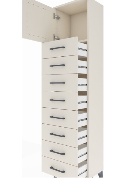 Arges Dolap Tek Raflı 8 Çekmeceli Tek Kapaklı 44X30X182 Aytaşı-Aytaşı indirimleri