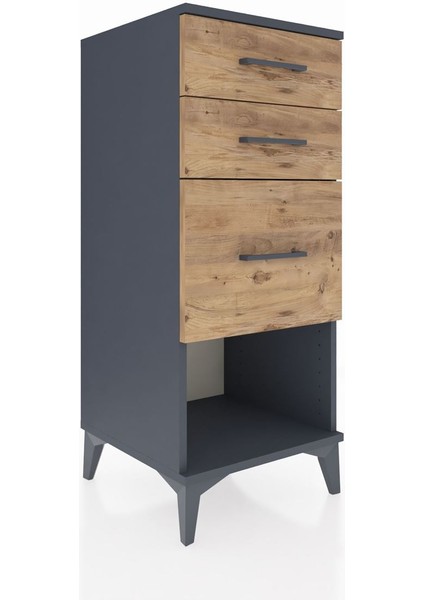 Hyperion Komodin 3 Çekmeceli 44X44X106 Antrasit-Çam fiyatları