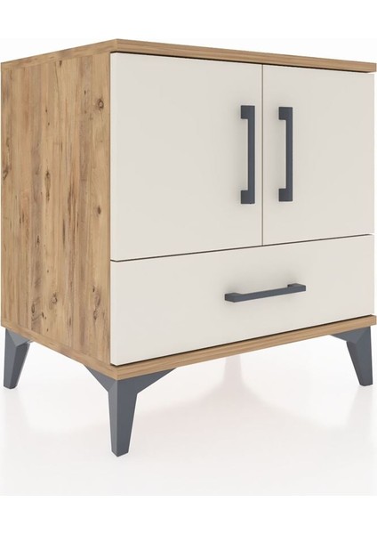Hyperion Komodin 2 Raflı Tek Çekmeceli 2 Kapaklı 60X44X64 Çam-Aytaşı fiyatları