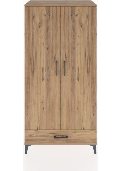 Hyperion Dolap 2 Raflı Tek Çekmeceli Tek Askılı 88X44X182 Çam-Çam