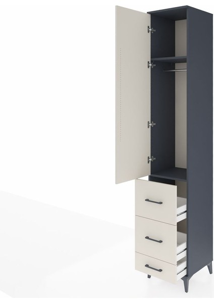 Hyperion Dolap 2 Raflı 3 Çekmeceli Tek Askılı 44X44X243 Antrasit-Aytaşı fırsatları
