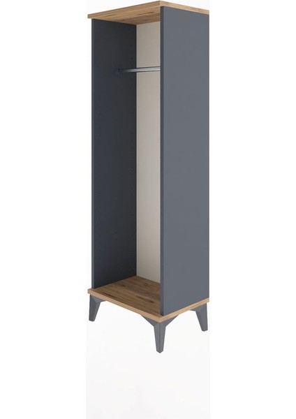 Arges Dolap Tek Askılı 44X30X134 Antrasit-Çam fırsatları