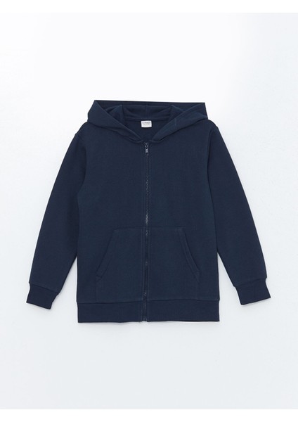 Yeni Sezon Kapüşonlu Erkek Çocuk Kalın Fermuarlı Sweatshirt