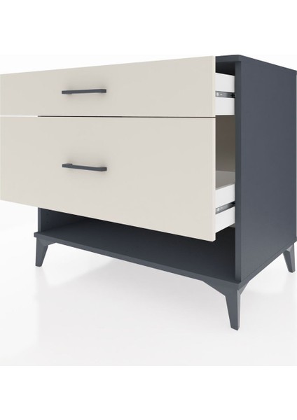 Kronos Şifonyer 2 Çekmeceli 88X59X80 Antrasit-Aytaşı fırsatları