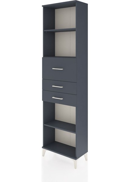 Arges Dolap 3 Raflı 3 Çekmeceli 60X30X221 Antrasit-Antrasit modelleri