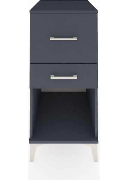 Kronos Komodin 2 Çekmeceli 44X59X96 Antrasit-Antrasit
