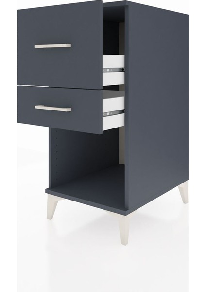 Kronos Komodin 2 Çekmeceli 44X59X96 Antrasit-Antrasit fırsatları