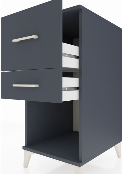 Kronos Komodin 2 Çekmeceli 44X59X96 Antrasit-Antrasit indirimleri