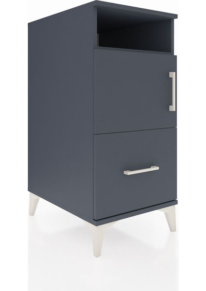 Kronos Komodin 2 Raflı Tek Çekmeceli Tek Kapaklı 44X59X96 Antrasit-Antrasit fiyatları