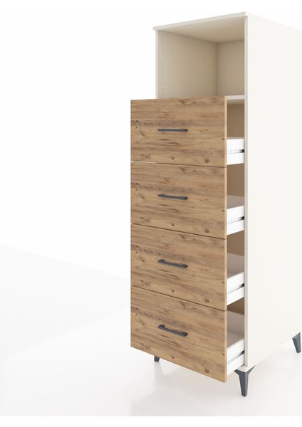 Kronos Dolap Tek Raflı 4 Çekmeceli 60X59X182 Aytaşı-Çam fırsatları
