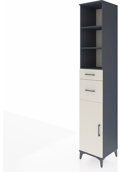 Hyperion Dolap 4 Raflı 2 Çekmeceli Tek Kapaklı 44X44X243 Antrasit-Aytaşı modelleri