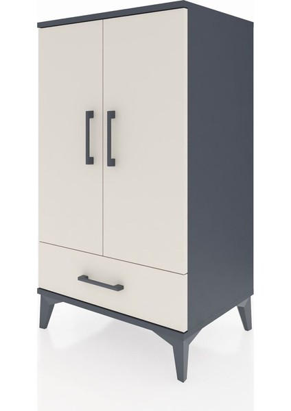 Hyperion Komodin 3 Raflı Tek Çekmeceli 2 Kapaklı 60X44X106 Antrasit-Aytaşı modelleri