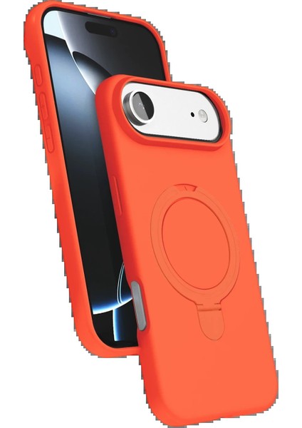 CPT16 Apple iPhone 17 Air Regal Magsafe Standlı Kapak - Turuncu