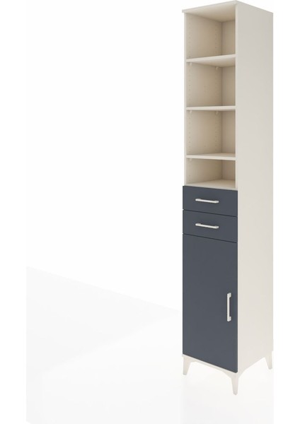 Hyperion Dolap 5 Raflı 2 Çekmeceli Tek Kapaklı 44X44X243 Aytaşı-Antrasit modelleri