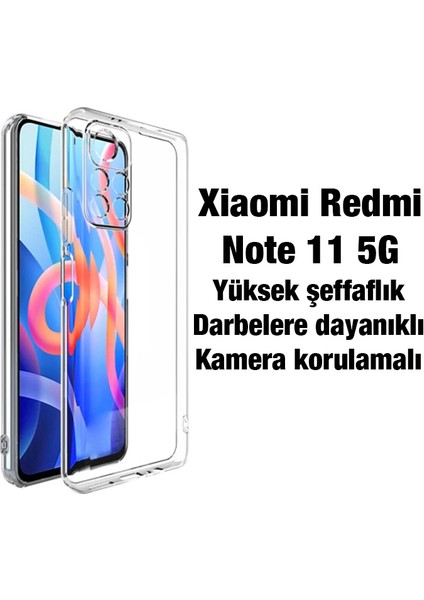 Ally Xiaomi Redmi Note 11 5g Kılıf Kamera Korumalı Ultra Ince Şeffaf Silikon KILIF-(1903) fiyatları