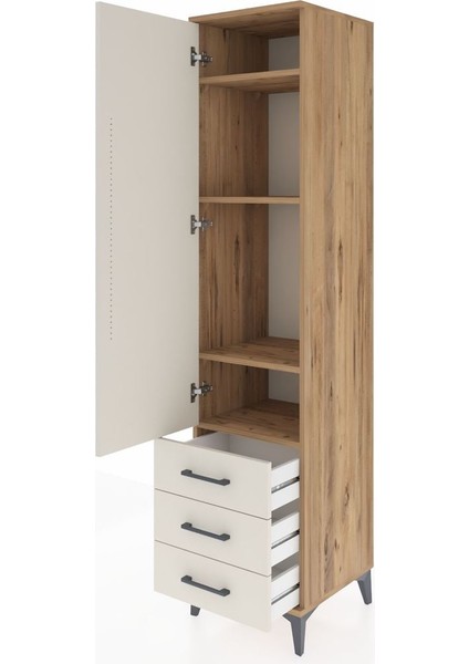 Hyperion Dolap 4 Raflı 3 Çekmeceli Tek Kapaklı 44X44X195 Çam-Aytaşı fırsatları