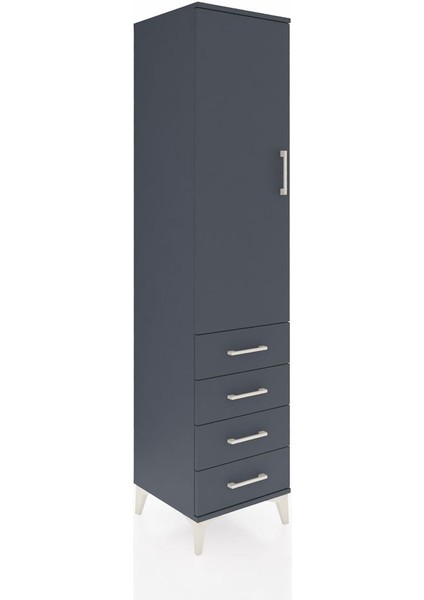 Hyperion Dolap 3 Raflı 4 Çekmeceli Tek Kapaklı 44X44X195 Antrasit-Antrasit fiyatları