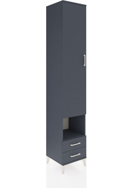 Hyperion Dolap 6 Raflı 2 Çekmeceli Tek Kapaklı 44X44X243 Antrasit-Antrasit fiyatları
