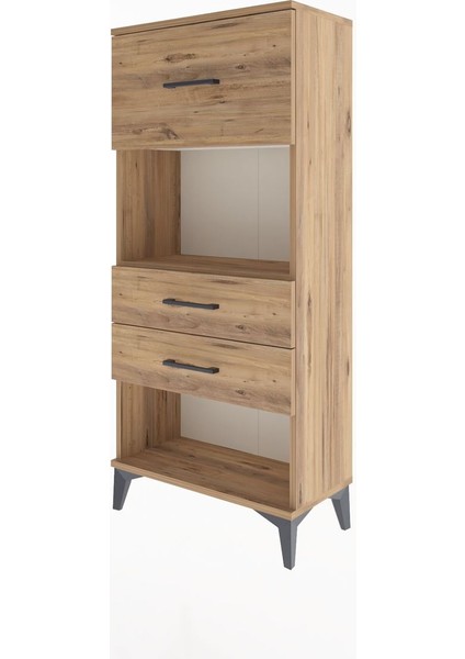 Arges Dolap Tek Raflı 3 Çekmeceli 60X30X134 Çam-Çam modelleri