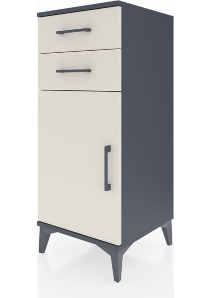 Hyperion Komodin Tek Raflı 2 Çekmeceli Tek Kapaklı 44X44X106 Antrasit-Aytaşı modelleri