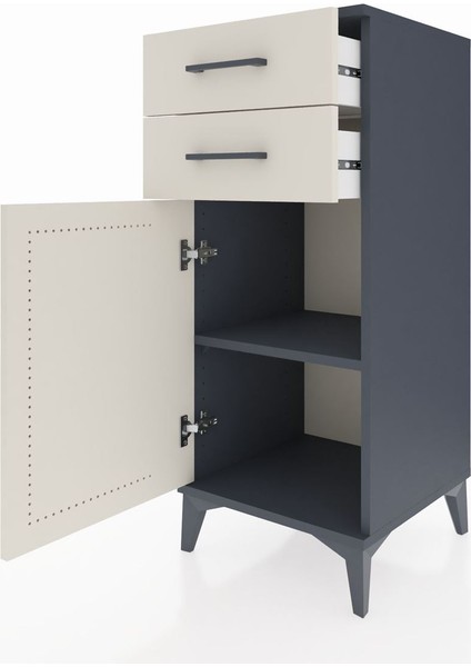 Hyperion Komodin Tek Raflı 2 Çekmeceli Tek Kapaklı 44X44X106 Antrasit-Aytaşı fırsatları