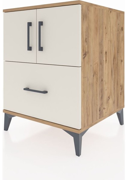 Kronos Komodin 2 Raflı Tek Çekmeceli 2 Kapaklı 60X59X80 Çam-Aytaşı modelleri