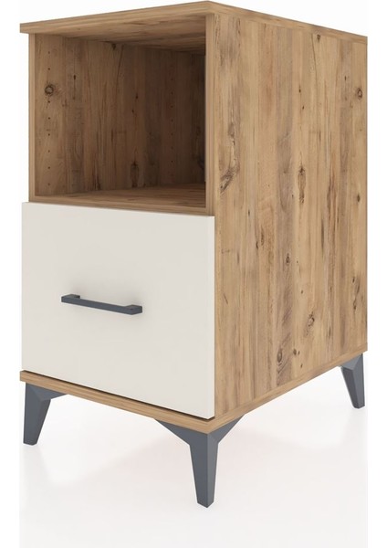 Kronos Komodin Tek Raflı Tek Çekmeceli 44X59X80 Çam-Aytaşı modelleri