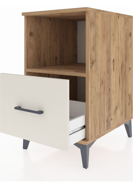 Kronos Komodin Tek Raflı Tek Çekmeceli 44X59X80 Çam-Aytaşı fırsatları
