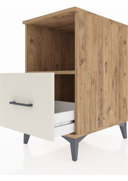 Kronos Komodin Tek Raflı Tek Çekmeceli 44X59X80 Çam-Aytaşı indirimleri