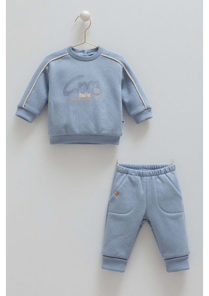 Anımals World Hello Baskılı Alt Üst Takım - Caramell - TKE2094 - Indigo - 6 - 9 Ay - TKE2094-İNDIGO-6 - 9 Ay Indigo