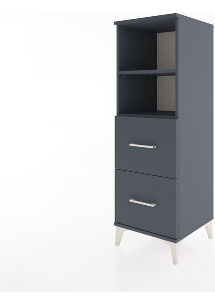 Hyperion Dolap 2 Raflı 2 Çekmeceli 44X44X134 Antrasit-Antrasit modelleri