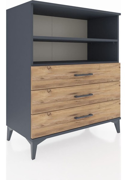 Hyperion Şifonyer 2 Raflı 3 Çekmeceli 88X44X106 Antrasit-Çam fiyatları