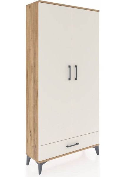 Arges Dolap 5 Raflı Tek Çekmeceli 2 Kapaklı 88X30X182 Çam-Aytaşı fiyatları