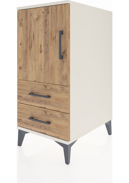 Kronos Komodin 2 Raflı 2 Çekmeceli Tek Kapaklı 44X59X96 Aytaşı-Çam modelleri