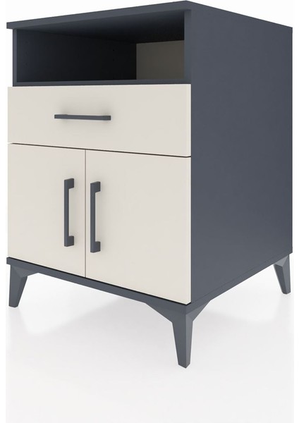 Kronos Komodin 2 Raflı Tek Çekmeceli 2 Kapaklı 60X59X80 Antrasit-Aytaşı modelleri