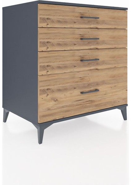 Kronos Şifonyer 4 Çekmeceli 88X59X96 Antrasit-Çam fiyatları