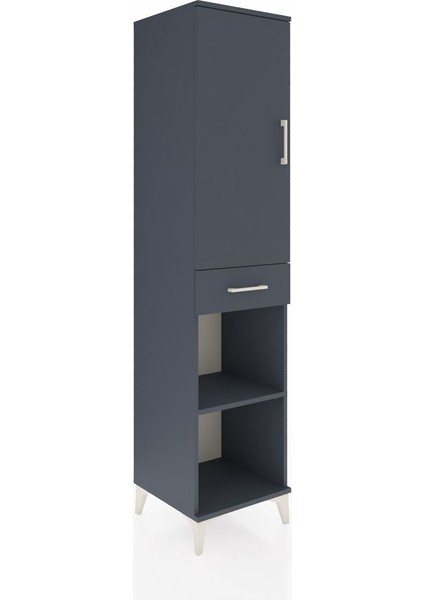 Hyperion Dolap 4 Raflı Tek Çekmeceli Tek Kapaklı 44X44X195 Antrasit-Antrasit fiyatları