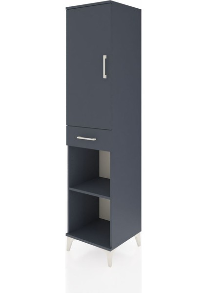 Hyperion Dolap 4 Raflı Tek Çekmeceli Tek Kapaklı 44X44X195 Antrasit-Antrasit modelleri