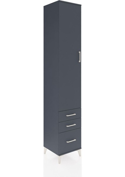 Hyperion Dolap 5 Raflı 3 Çekmeceli Tek Kapaklı 44X44X243 Antrasit-Antrasit fiyatları
