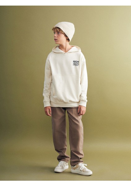 Yeni Sezon Kapüşonlu Baskılı Erkek Çocuk Sweatshirt fırsatları