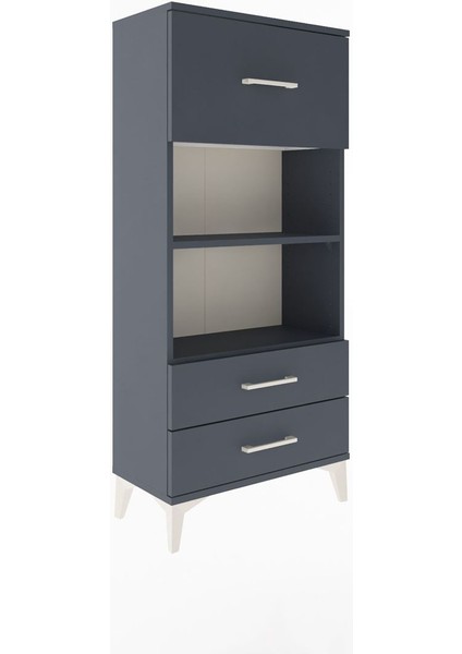 Arges Dolap 2 Raflı 3 Çekmeceli 60X30X134 Antrasit-Antrasit fiyatları