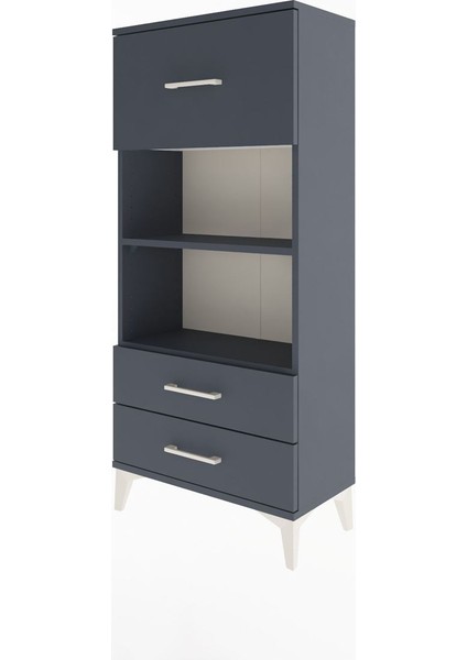 Arges Dolap 2 Raflı 3 Çekmeceli 60X30X134 Antrasit-Antrasit modelleri