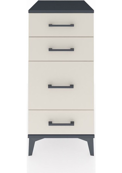 Kronos Komodin 4 Çekmeceli 44X59X96 Antrasit-Aytaşı