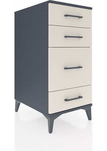 Kronos Komodin 4 Çekmeceli 44X59X96 Antrasit-Aytaşı fiyatları