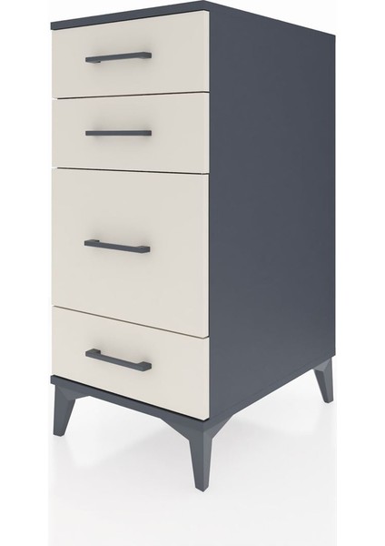 Kronos Komodin 4 Çekmeceli 44X59X96 Antrasit-Aytaşı modelleri