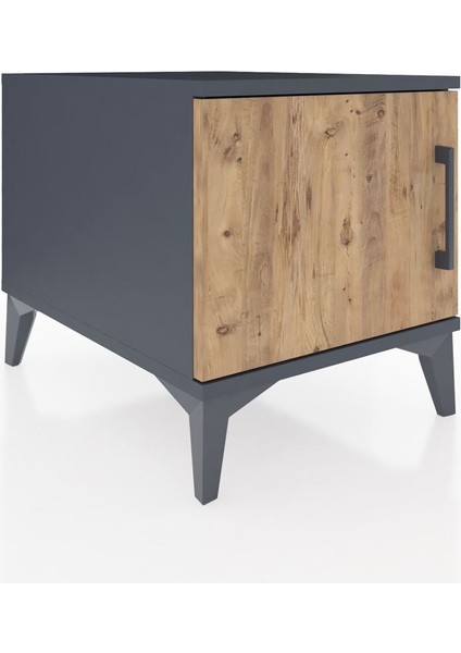 Kronos Komodin Tek Kapaklı 44X59X48 Antrasit-Çam fiyatları