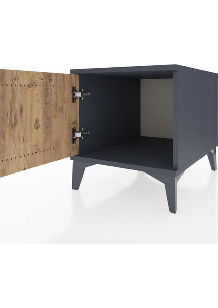 Kronos Komodin Tek Kapaklı 44X59X48 Antrasit-Çam indirimleri