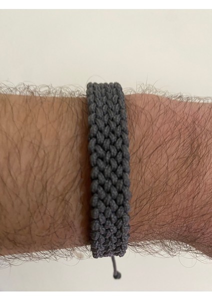 Gri Ince Ip Geniş Örgü Paracord Bileklik modelleri