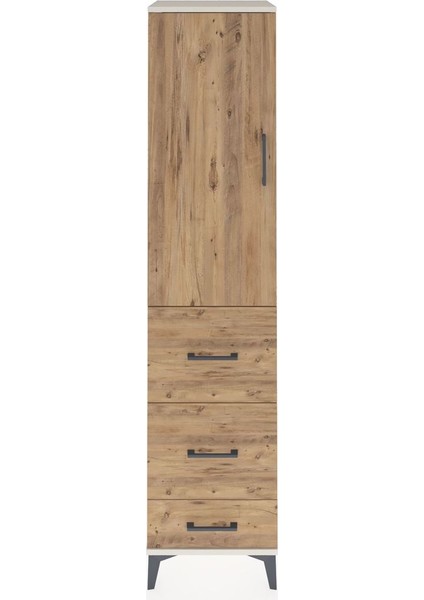 Hyperion Dolap 3 Raflı 3 Çekmeceli Tek Kapaklı 44X44X195 Aytaşı-Çam